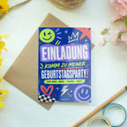 Coole Einladungskarte für Teenager zur Geburtstagsparty|p:2019647|h:e7696aaf45f796db82e10602dd446c63