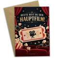 Elegante Gutscheinkarte fürs Kino zum Geburtstag mit Kinoticket