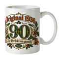 Elegante Tasse zum 90. Geburtstag mit Zahl 90