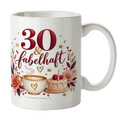 Elegante Tasse zum 30. Geburtstag für Frauen mit Kuchen