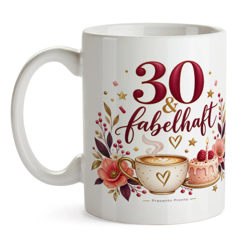 Elegante Tasse zum 30. Geburtstag für Frauen mit Kuchen|p:2019653|h:49144fe76693cb4bf576bfe020f5d153