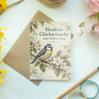 Herzliche Geburtstagskarte für Vogelliebhaber mit Blaumeise|p:2019655|h:ecf24dabf18bc8a8b865b4cc27d1bfd4