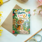 Abenteuerliche Geburtstagskarte zum 6. Geburtstag mit Tiger|p:2019657|h:c2f9d97975799081c01d496920907949