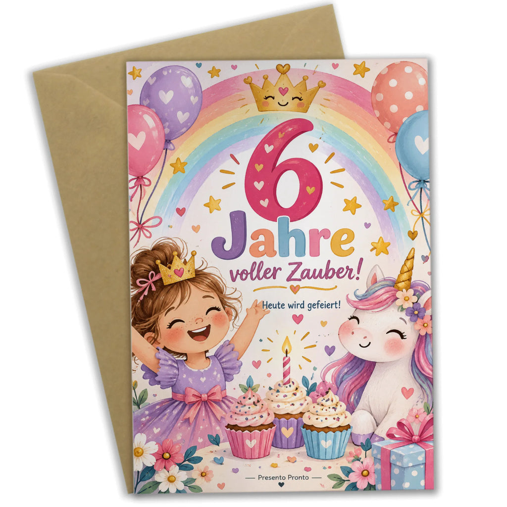 Fröhliche Geburtstagskarte zum 6. Geburtstag mit Regenbogen|p:2019659|h:d0bd6bc816f3df66e85f816e2da0c8f5