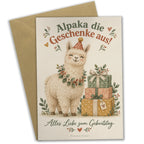 Lustige Geburtstagskarte mit Alpaka und Partyhut|p:2019660|h:f7ed419ccf410b50b1082e0e9ae8dbf3
