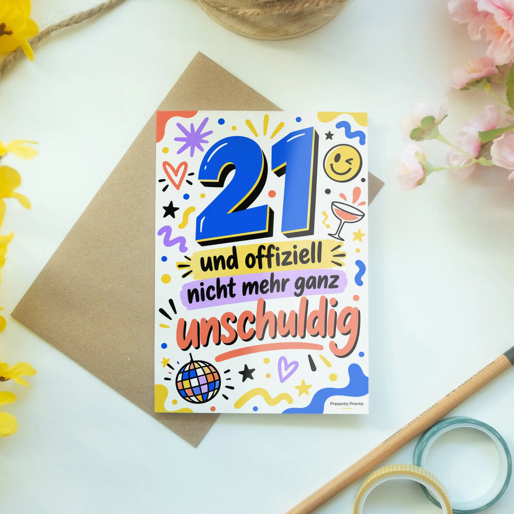 Lustige Geburtstagskarte zum 21. Geburtstag mit Zahl 21|p:2019664|h:cec0df3465e959ed25fef4f09aef2f6f