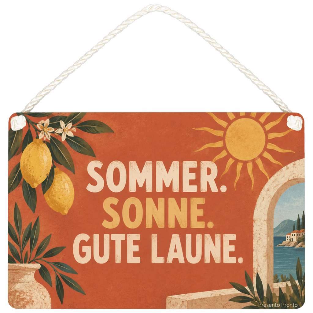 Fröhliches Dekoschild für den Sommer mit mediterraner Sonne|p:2019666|h:32b88b31362ffca453b78163cfbb7786