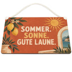 Fröhliches Dekoschild für den Sommer mit mediterraner Sonne|p:2019666|h:a6f58d336121aaa1645ae40d76583153