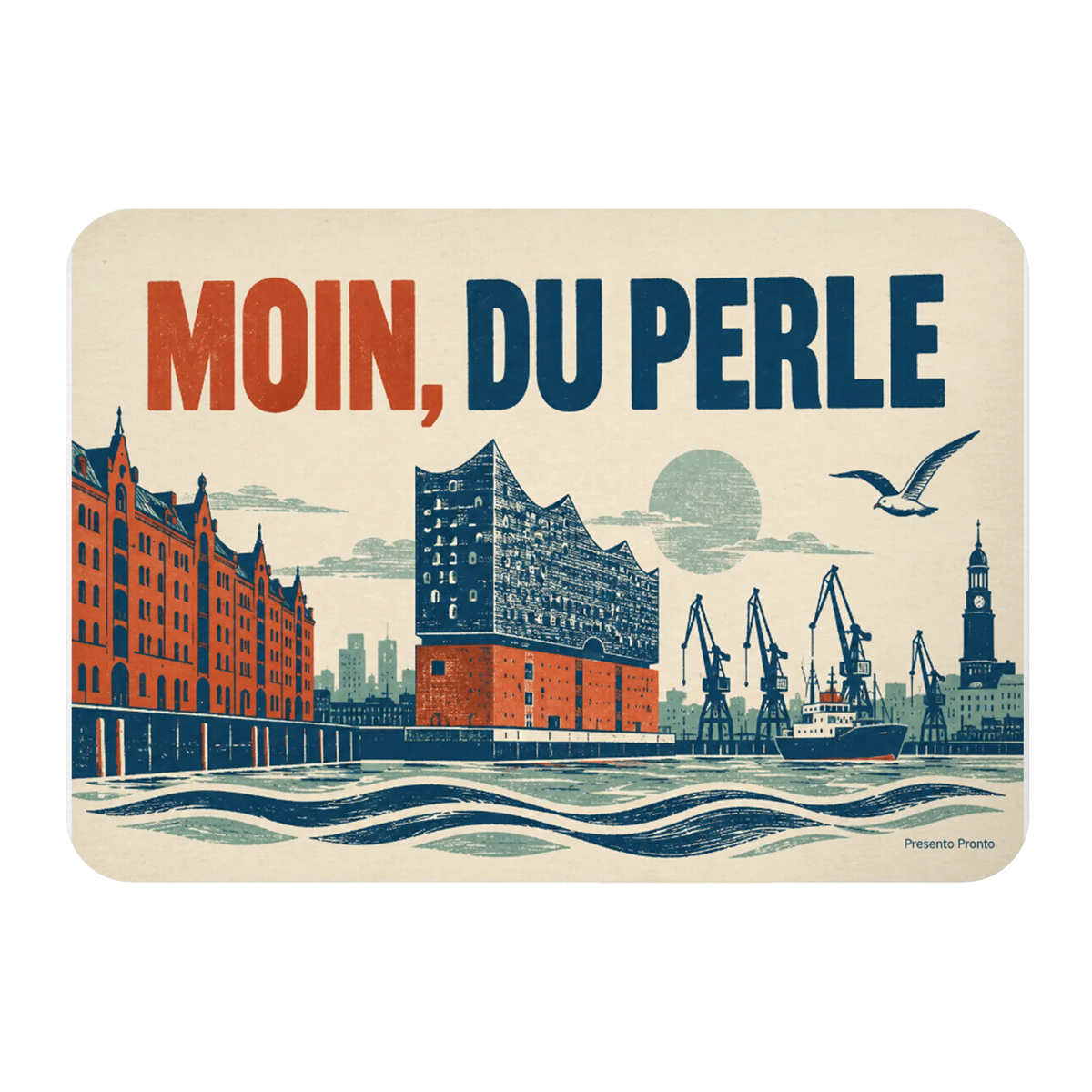 Lustiger Kühlschrankmagnet Hamburg für Fans mit Elbphilharmonie