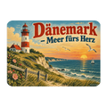 Nostalgischer Dänemark Magnet für Urlaubsfans mit Leuchtturm