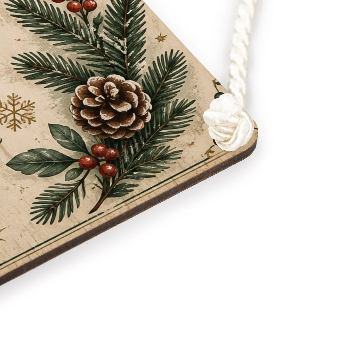 Elegantes Deko Schild Frohe Weihnachten mit Tannenzweigen