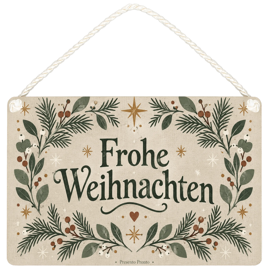 Gemütliches Deko-Schild Frohe Weihnachten mit Tannenzweigen|p:2019691|h:7255b722024b9cc6c90b216b58cd0cce