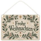 Gemütliches Deko-Schild Frohe Weihnachten mit Tannenzweigen|p:2019691|h:7255b722024b9cc6c90b216b58cd0cce