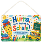 Fröhliches Schild zur Einschulung mit lächelnder Schultüte|p:2019700|h:0522e049ef84804c1e3a1510ff67363b