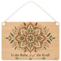Beruhigendes Holzbild mit Mandala für die kleine Auszeit