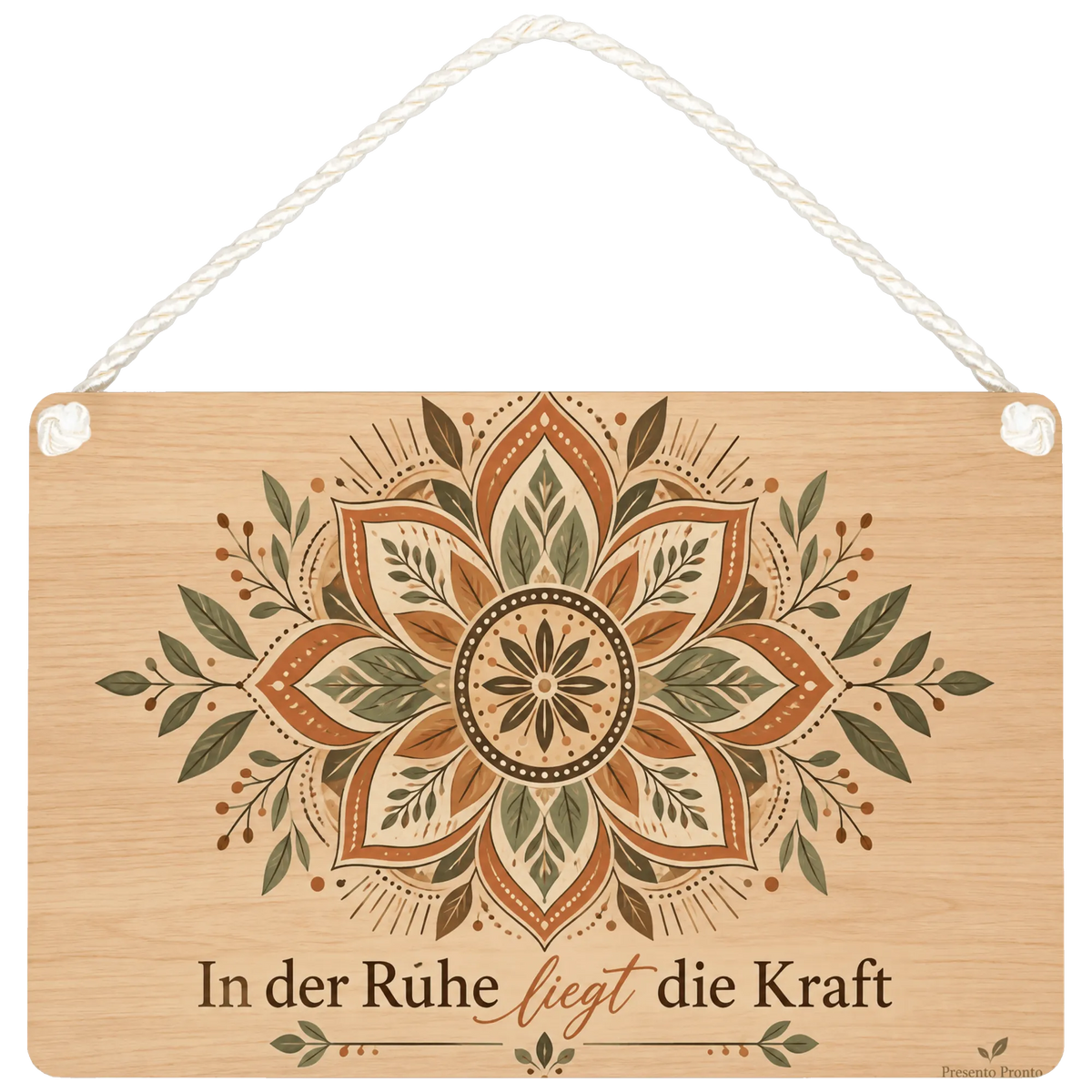 Beruhigendes Holzbild mit Mandala für die kleine Auszeit