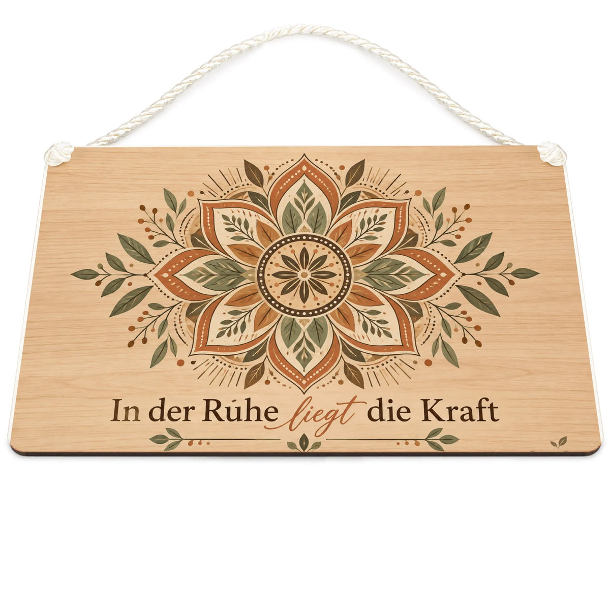 Beruhigendes Holzbild mit Mandala für die kleine Auszeit