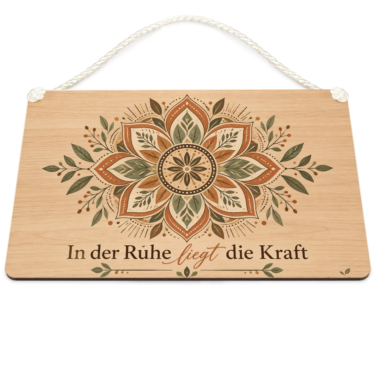 Beruhigendes Holzbild mit Mandala für die kleine Auszeit