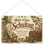 Liebevolles Schild zur Einschulung für kleine Entdecker|p:2019707|h:22f6c0e5a120d0632fb758777bdb96f2