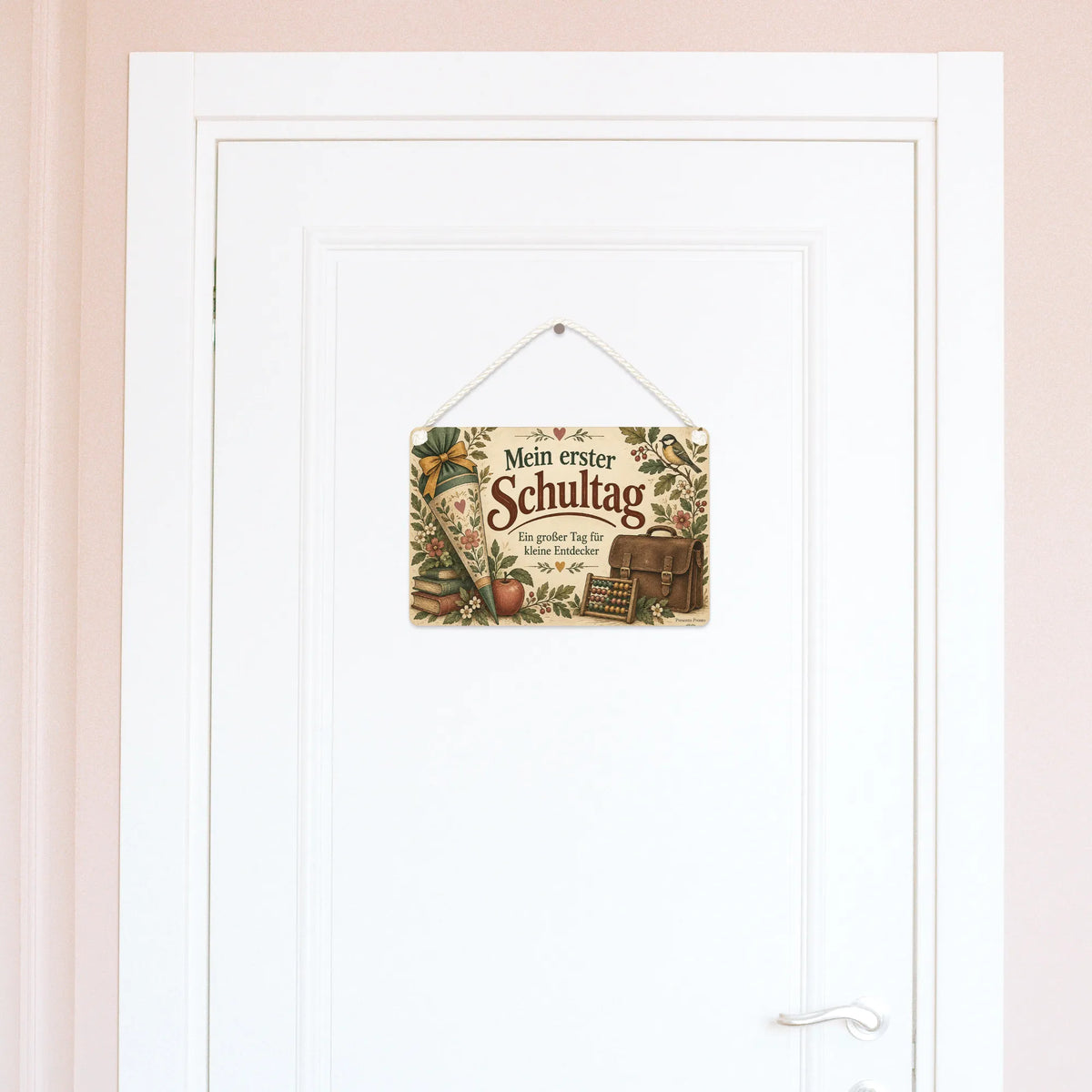 Liebevolles Schild zur Einschulung für kleine Entdecker