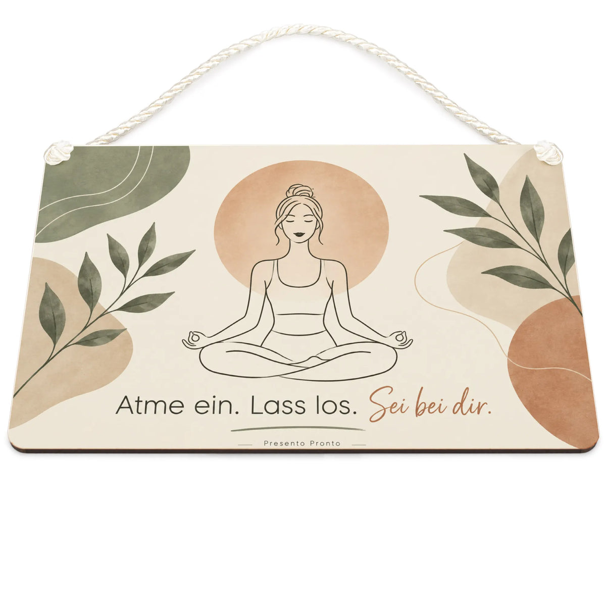 Entspannendes Yoga Schild für Yogafans mit Lotuspose
