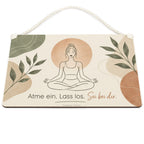 Entspannendes Yoga Schild für Yogafans mit Lotuspose|p:2019712|h:5a2b9867674728c75176512040c87b5b
