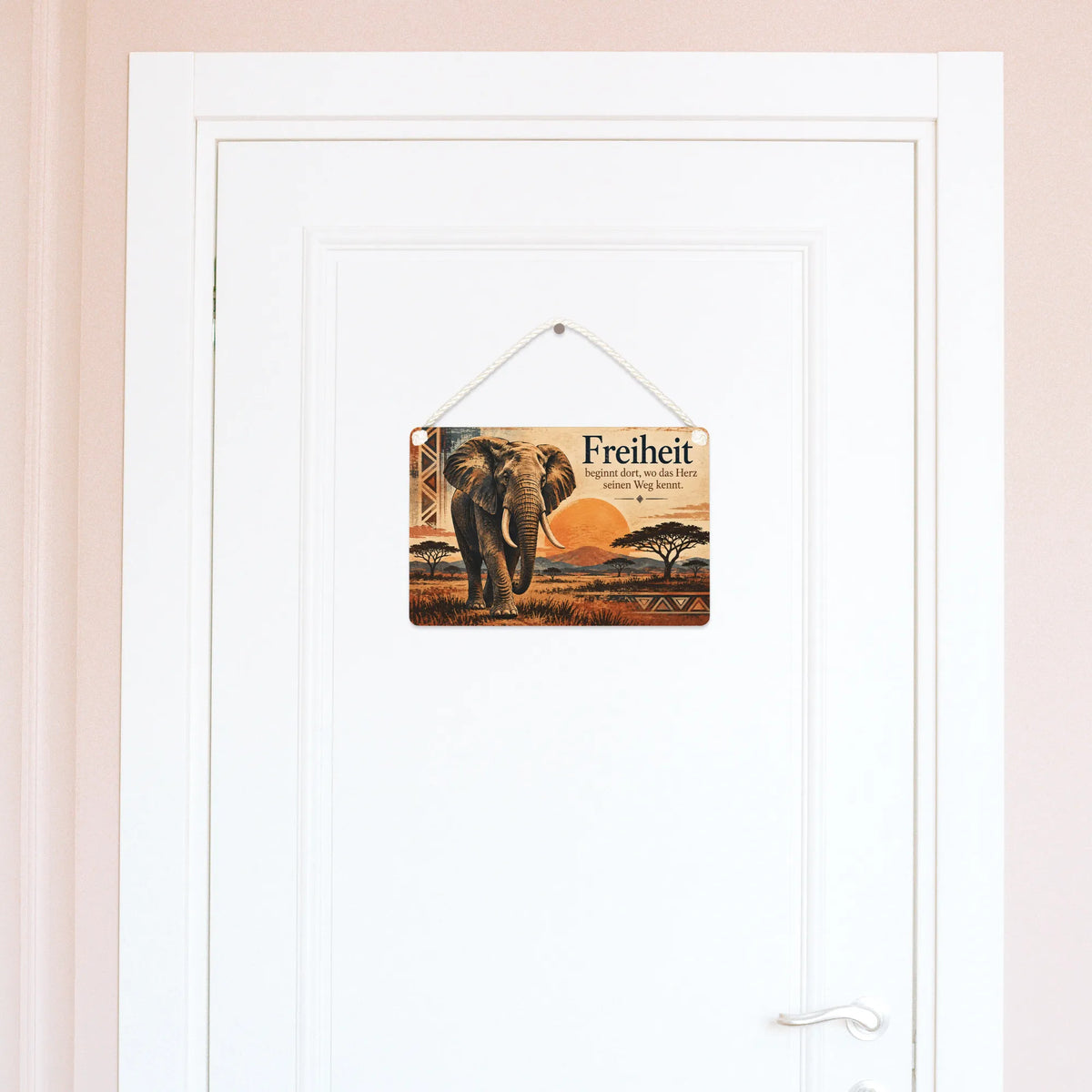 Inspirierendes Holzbild mit Elefant für Tierfreunde