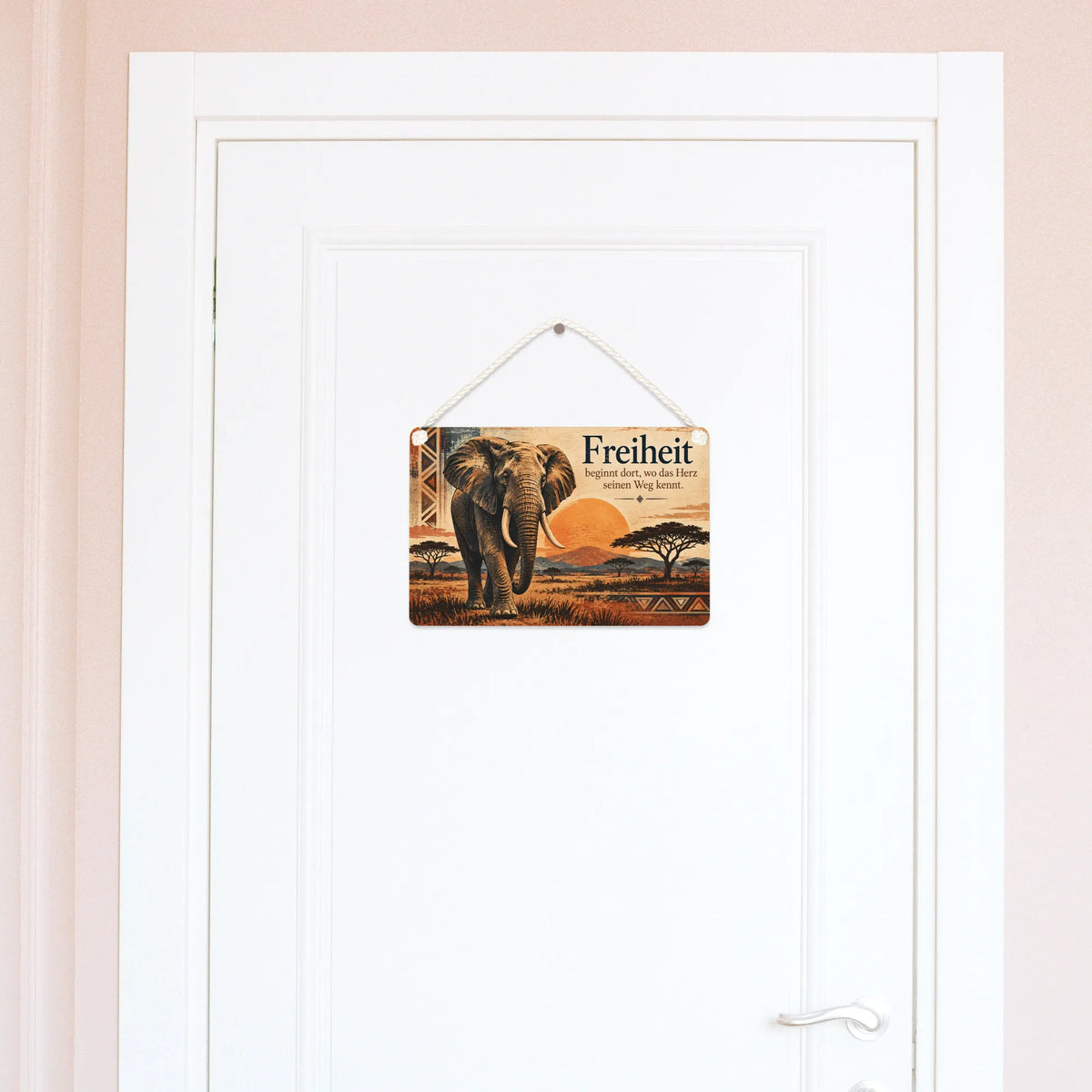Inspirierendes Holzbild mit Elefant für Tierfreunde