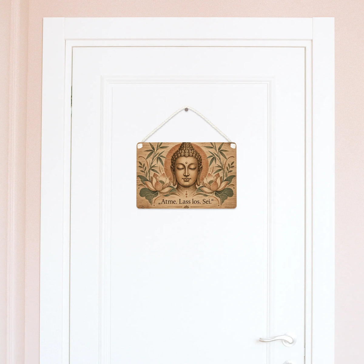 Beruhigendes Holzbild mit Buddha zur Meditation