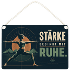Kraftvolles Yoga Schild für Yogaraum mit Kriegerfigur|p:2019728|h:1e50f47fe44dc21e0e468073a08ac8fd