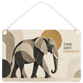 Starkes Holzbild mit Elefant für Elefantenfans