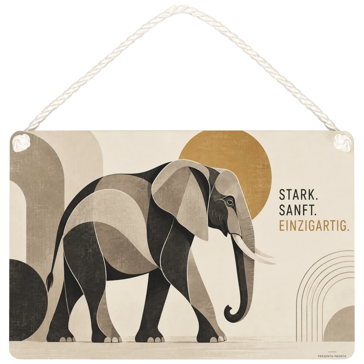 Starkes Holzbild mit Elefant für Elefantenfans