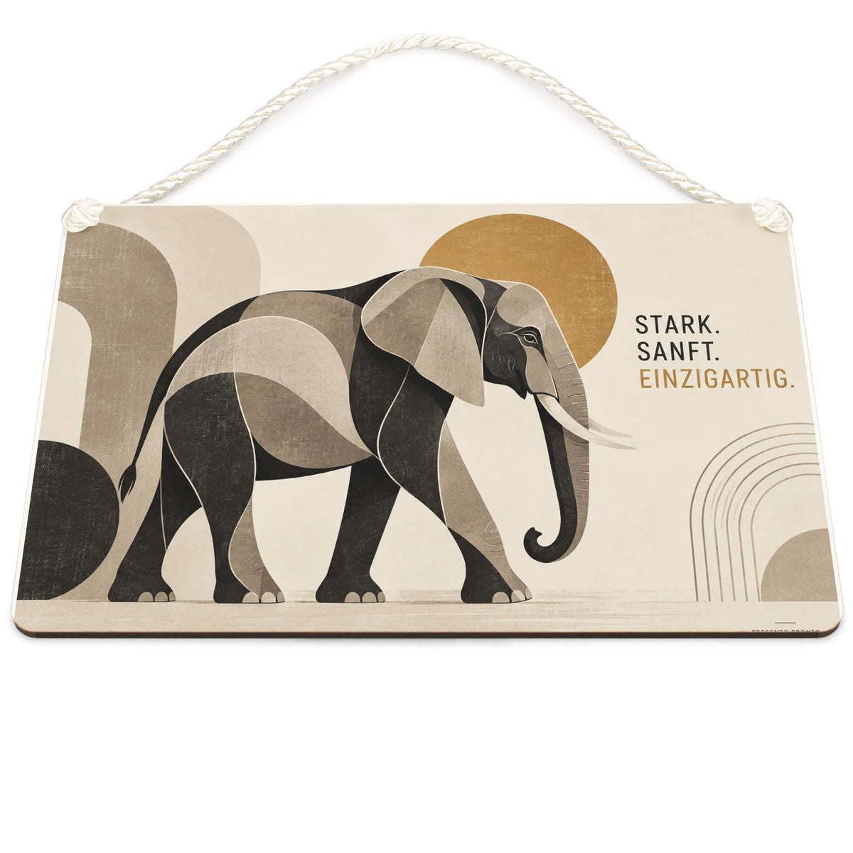 Starkes Holzbild mit Elefant für Elefantenfans
