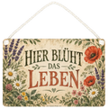 Nostalgisches Schild für Gartenliebhaber mit Wildblumen