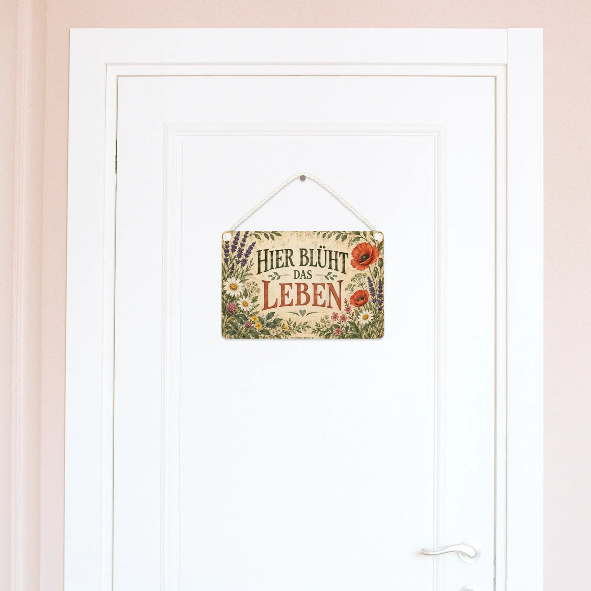 Nostalgisches Schild für Gartenliebhaber mit Wildblumen