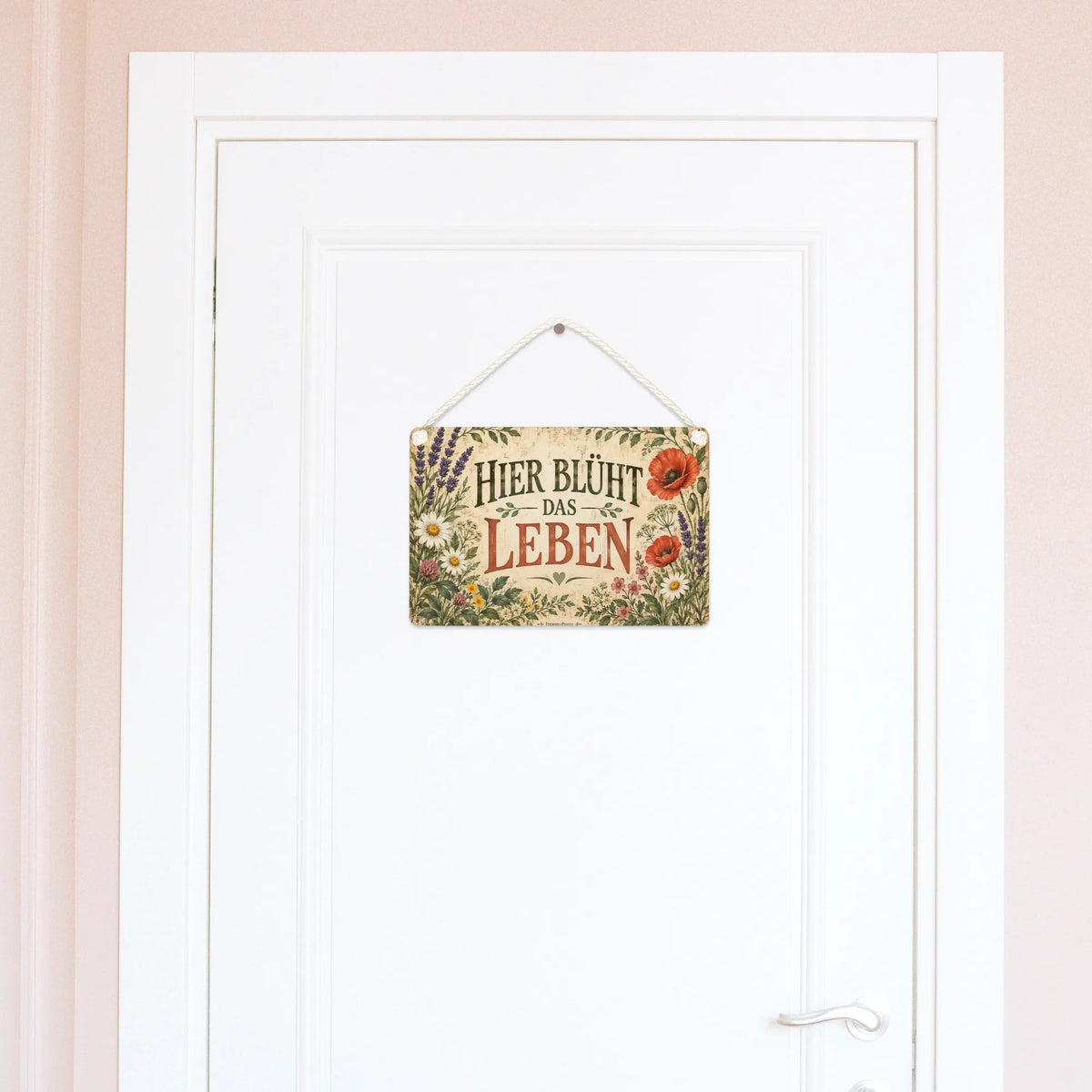 Nostalgisches Schild für Gartenliebhaber mit Wildblumen