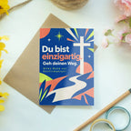 Mutmachende Glückwunschkarte zur Konfirmation mit buntem Kreuz|p:2019753|h:442dda76d9e3c225c298329388ba16dd
