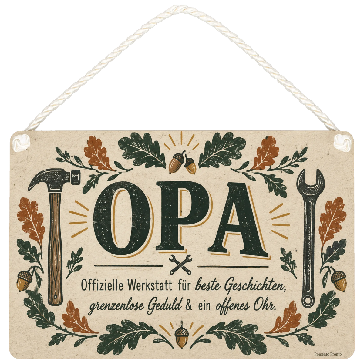 Herzliches Schild für Opa mit Werkstatt Spruch