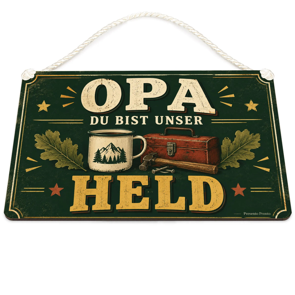 Liebevolles Schild für Opa mit Werkzeugkiste
