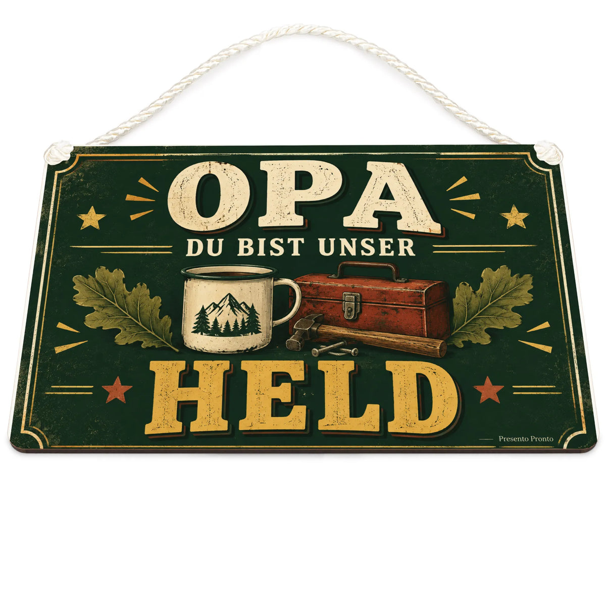 Liebevolles Schild für Opa mit Werkzeugkiste