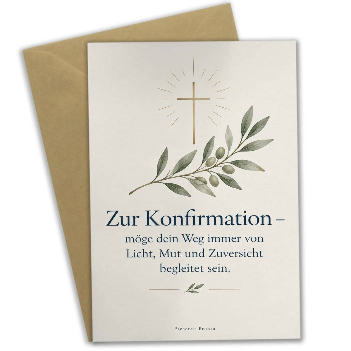 Feierliche Glückwunschkarte zur Konfirmation mit Kreuz