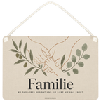 Herzliches Holzschild für die Familie mit verschlungenen Händen|p:2019791|h:5603f2cb342fa713b7eee335a2857276