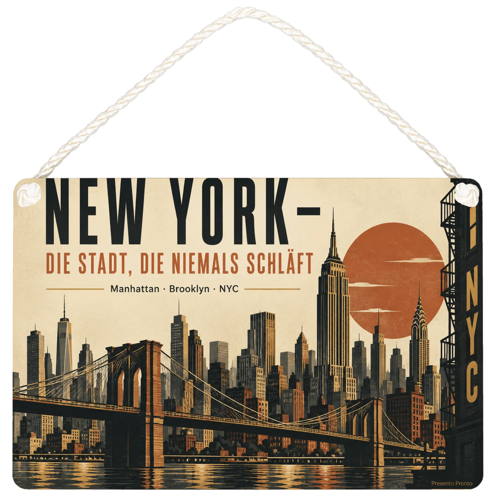 Elegantes New York Schild für Fans mit Manhattan Skyline|p:2019797|h:56b7cdc5387a3efe2ee998da64591642