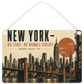 Elegantes New York Schild für Fans mit Manhattan Skyline