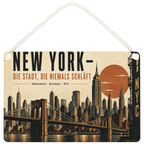 Elegantes New York Schild für Fans mit Manhattan Skyline|p:2019797|h:56b7cdc5387a3efe2ee998da64591642
