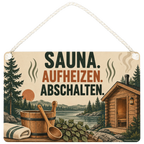 Gemütliches Schild für die Sauna mit Saunakabine|p:2019801|h:e5552afbf6af756c70b22c54367c6fb9