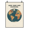 Warmes Plakat Erde fürs Zuhause mit Topografie in Erdtönen