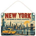 Nostalgisches New York Schild mit Skyline für Fans