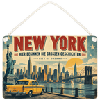 Nostalgisches New York Schild mit Skyline für Fans|p:2019830|h:df1d7f33daf12f43a3c34383af95774c