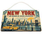 Nostalgisches New York Schild mit Skyline für Fans|p:2019830|h:72d9f28e8435b9f227d6917654eec1b2